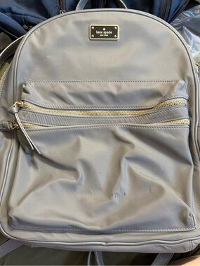Kate Spade New York Gray Nylon Backpack Travel Work Laptop Bag